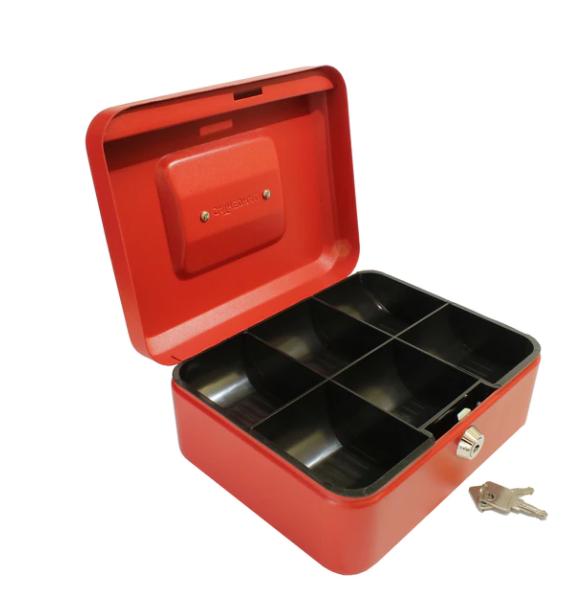 Cathedral Cash Box 8 Inch Red CBRD8 - ONE CLICK SUPPLIES