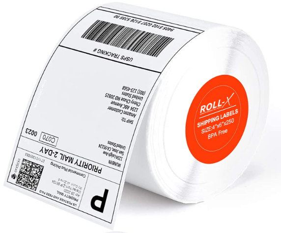 Roll-X Thermal Shipping Labels for Zebra Printer 6x4inch 250 Per Roll - ONE CLICK SUPPLIES