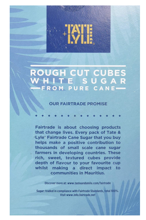 Tate & Lyle Rough Cut Fairtrade White Sugar Cubes 1kg - ONE CLICK SUPPLIES