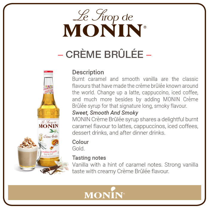 Monin Creme Brulee Coffee Syrup 1 Litre