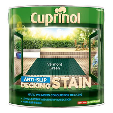 Cuprinol Anti-Slip Decking Stain VERMONT GREEN 2.5 Litre - ONE CLICK SUPPLIES