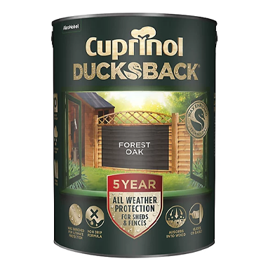 Cuprinol Ducksback 5Y Fence & Shed FORREST OAK 5 Litre - ONE CLICK SUPPLIES