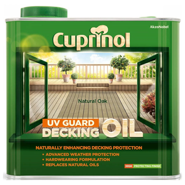 Cuprinol UV Guard Decking Stain NATURAL OAK 2.5 Litre - ONE CLICK SUPPLIES