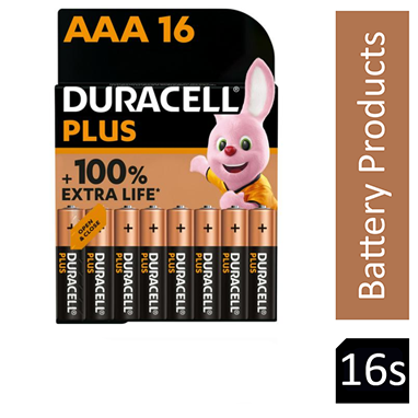 Duracell Plus AAA Battery Alkaline 100% Extra Life (Pack of 16) 5009398 - ONE CLICK SUPPLIES