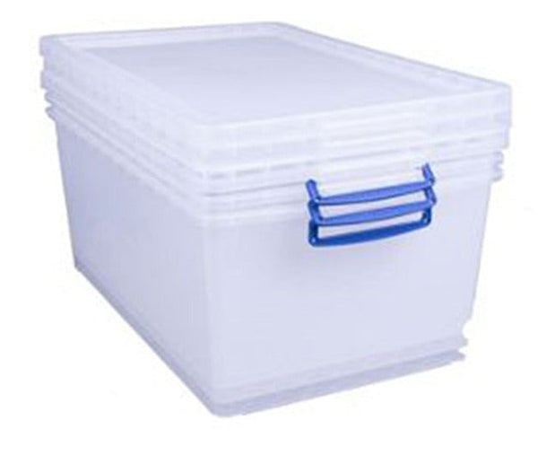 Really Useful Clear Plastic (Nestable) Storage Box 62 Litre - ONE CLICK SUPPLIES