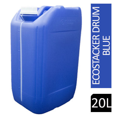 Ecostacker Blue Drum & White Lid 20 Litre - ONE CLICK SUPPLIES