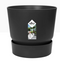 Elho Greenville Round Pot & Base LIVING BLACK 20cm - ONE CLICK SUPPLIES