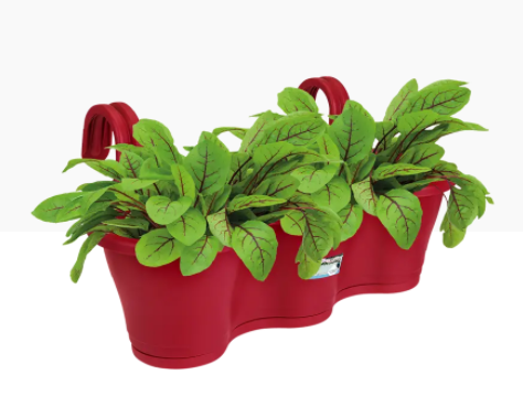 Elho Corsica Easy Hanger Trio Cranberry Red Planter {100% Recyclable} - ONE CLICK SUPPLIES
