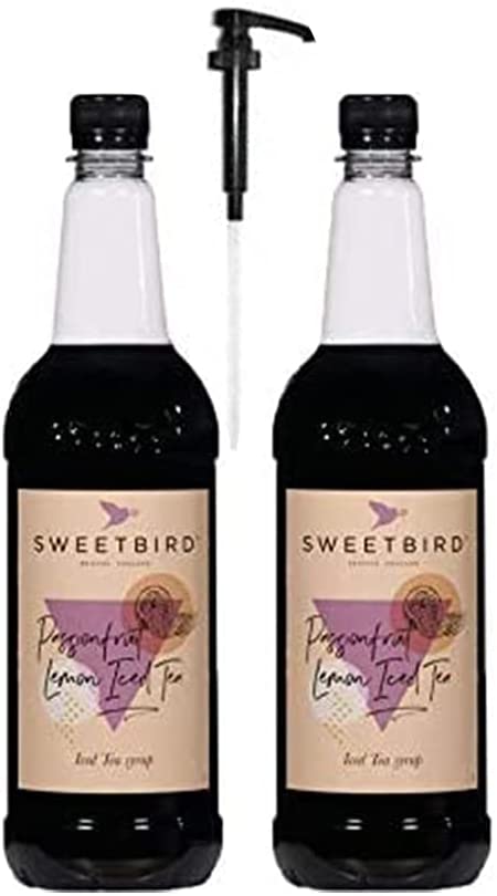Sweetbird Passionfruit Lemon Iced Tea Syrup 2 x 1litre & Pump - ONE CLICK SUPPLIES