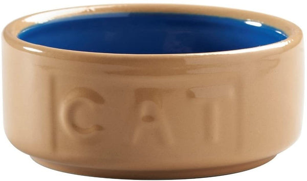 Mason Cash Lettered Cat Bowl,5" {13cm}, Cane & Blue - ONE CLICK SUPPLIES