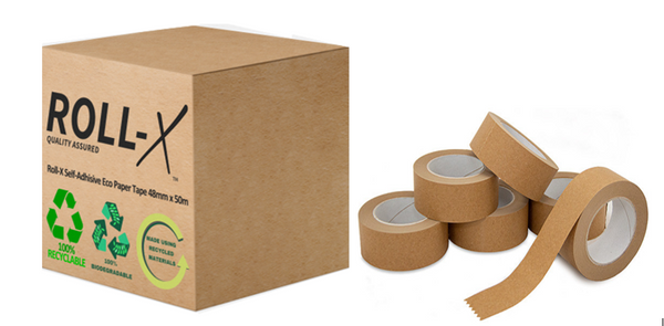Brown Kraft Eco Paper Self Adhesive Tape 48mm x 50m {24 Full Pack Offer} - ONE CLICK SUPPLIES