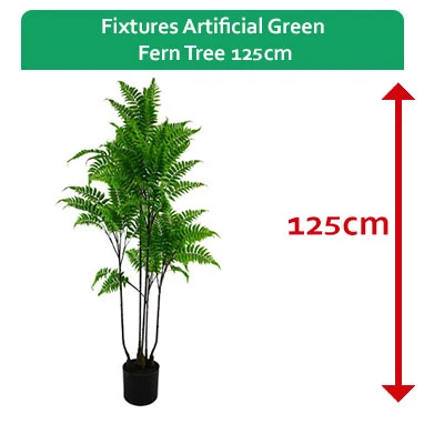 Fixtures Artificial Green Fern Tree 125cm - ONE CLICK SUPPLIES