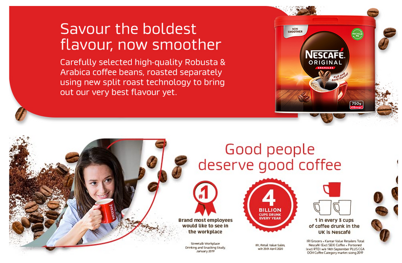 Nescafe Smoother 416 Cup Instant Coffee Granules 750g 12283921 - ONE CLICK SUPPLIES