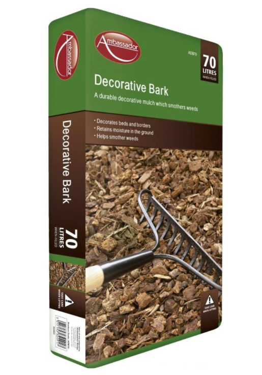 Ambassador Decorative Garden Bark Chips 70 Litres Durable Decorating Bark - ONE CLICK SUPPLIES