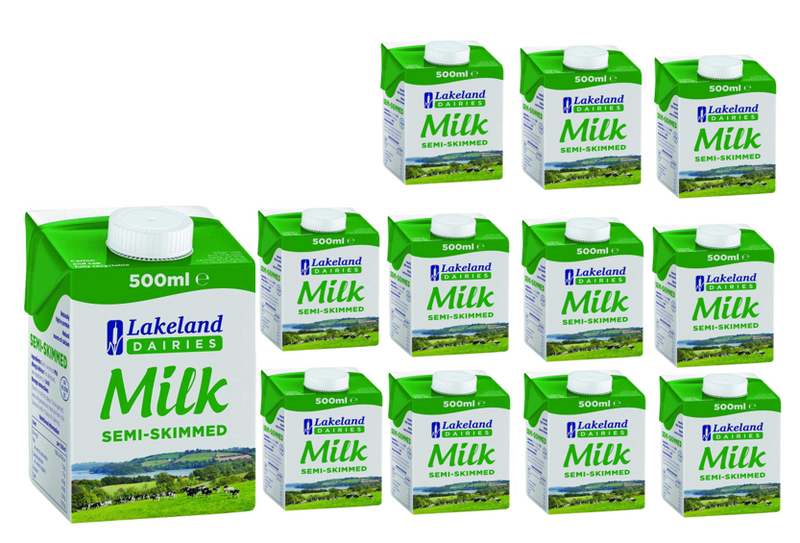 Lakeland Semi-Skimmed Milk 500ml (Pack of 12) - ONE CLICK SUPPLIES