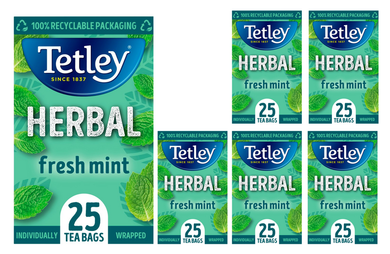 Tetley Herbal Fresh Mint Compostable Envelope Tea Bags 25's - ONE CLICK SUPPLIES