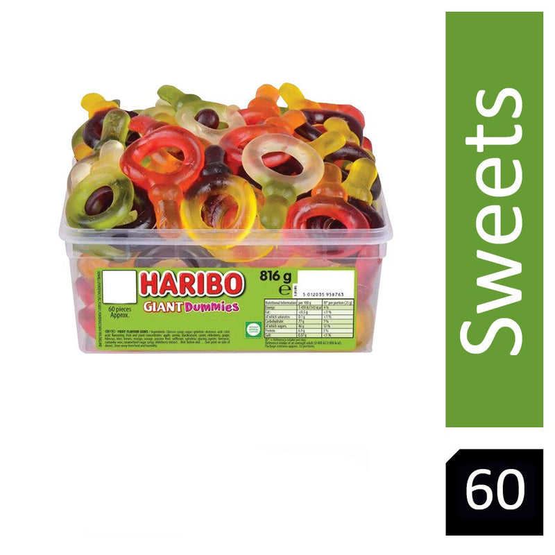 Haribo Giant Dummies Sweets Tub 60's - ONE CLICK SUPPLIES