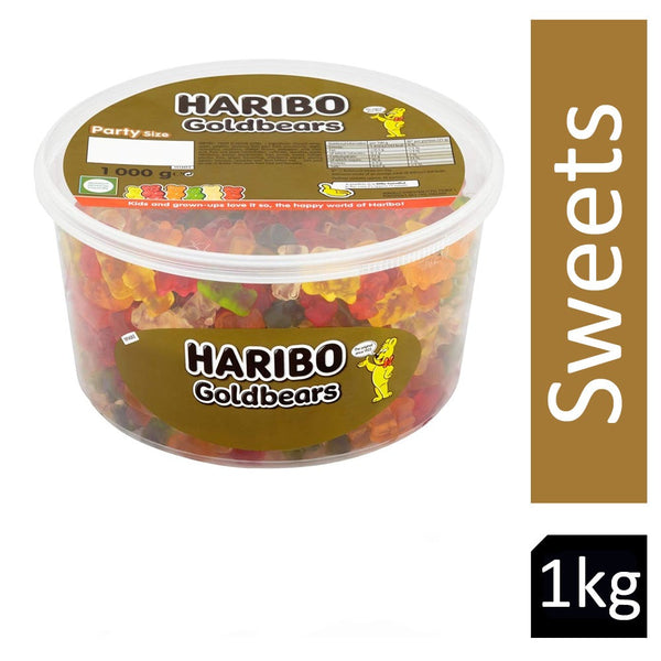 Haribo Gold Bears 1kg Drum - ONE CLICK SUPPLIES