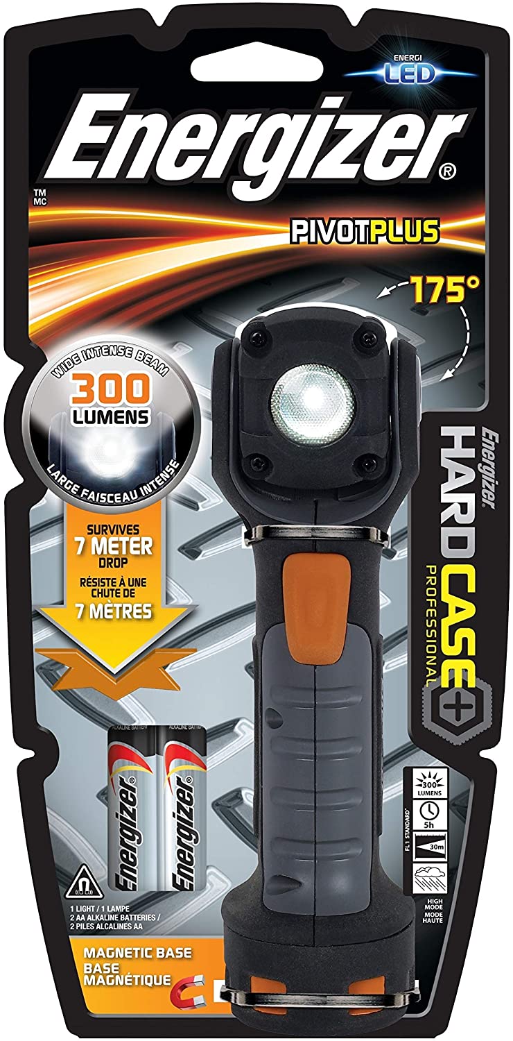 Energizer E301340800 Hard Case Pivot Light 2AA Swivel Head Torch - ONE CLICK SUPPLIES