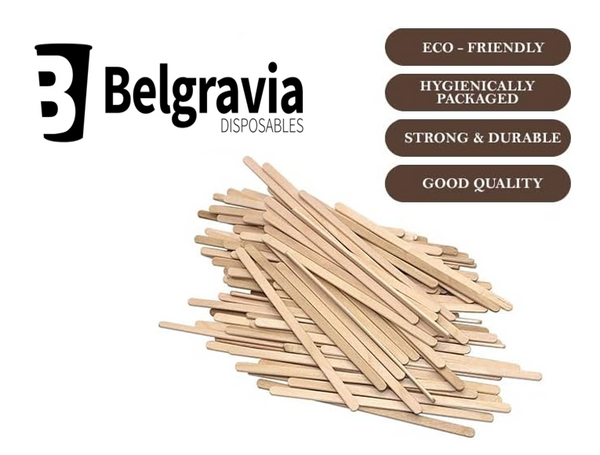 Belgravia Eco Friendly Wooden 5.5" Coffee Stirrers (Pack of 1000) EIWS