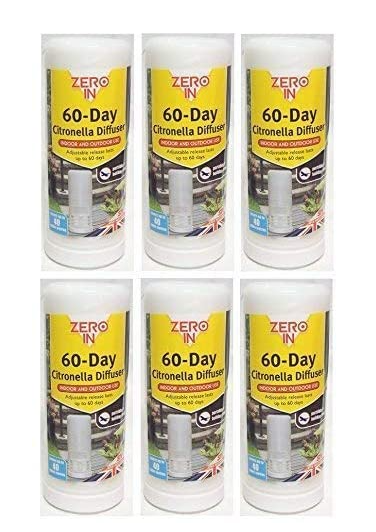 Zero In 60-Day Citronella Diffuser, Portable Insect Control 40m {6 Pack Offer} - ONE CLICK SUPPLIES