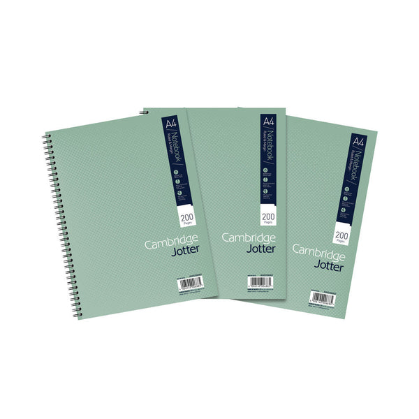 Cambridge Ruled Margin Wirebound Jotter Notebook 200 Pages A4 (Pack of 3) 400039062 - ONE CLICK SUPPLIES