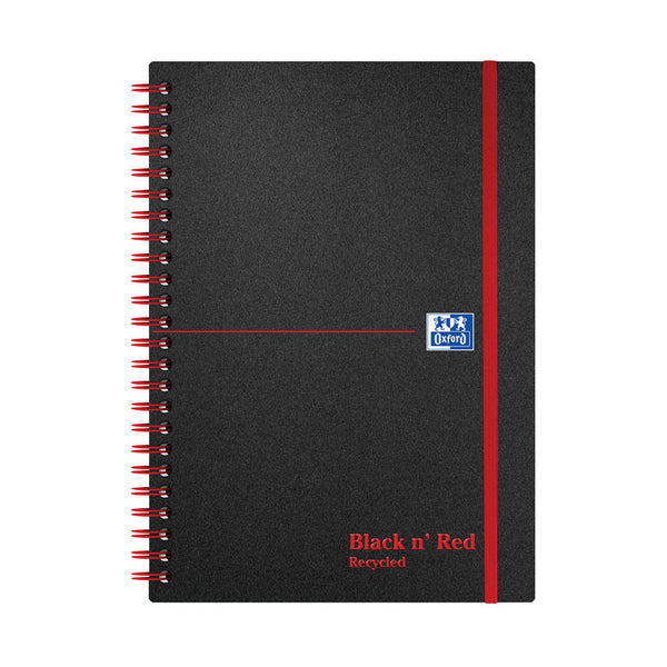 Black n' Red Wirebound Recycled Polypropylene Notebook 140 Pages A5 (Pack of 5) 100080221 - ONE CLICK SUPPLIES