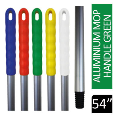 Janit-X 54" Aluminium Mop Handle Colour Coded GREEN - ONE CLICK SUPPLIES