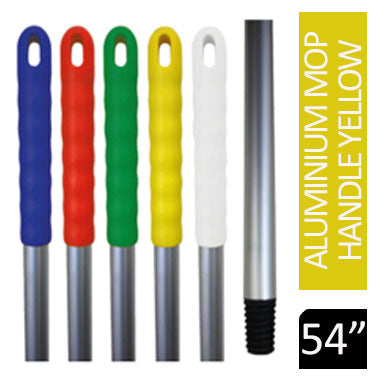 Janit-X 54" Aluminium Mop Handle Colour Coded YELLOW - ONE CLICK SUPPLIES