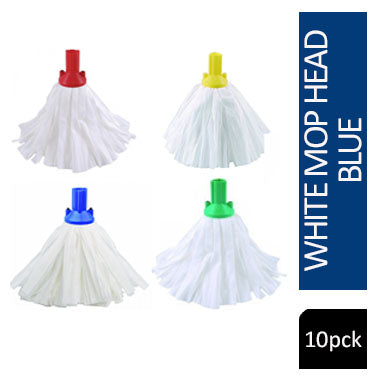 Janit-X Big White Mop Head Blue (10 Mop Pack) - ONE CLICK SUPPLIES