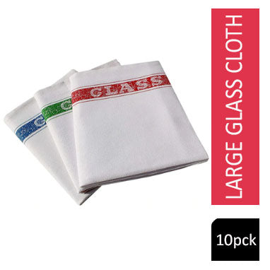 Cotton Glass Cloth Colour Coded Tea Towels by Janit-X  10 Per Pack - ONE CLICK SUPPLIES