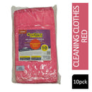 Janit-X Microfibre Cleaning Cloths Red Pack 10's - ONE CLICK SUPPLIES