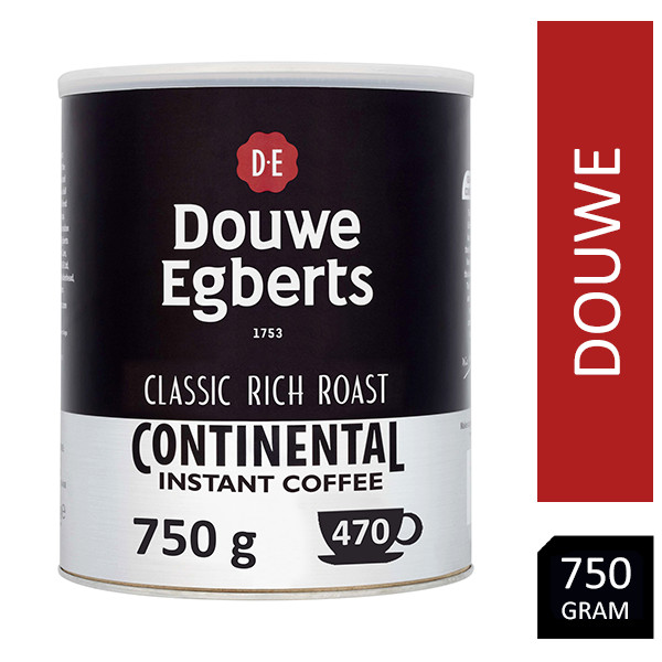 Douwe Egberts Continental Rich Dark Roast Instant Coffee 750g Tin - ONE CLICK SUPPLIES