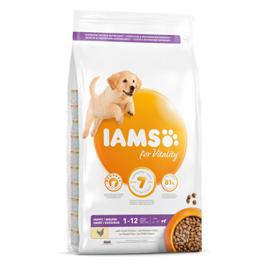 IAMS for Vitality Large Puppy Dog Food Fresh Chicken 12kg - ONE CLICK SUPPLIES