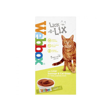 Webbox Lick-e-Lix Liver Sausage & Cat Grass Cat Treats 5 Sachets - ONE CLICK SUPPLIES
