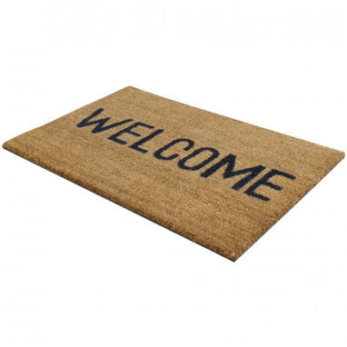 Fixtures "Welcome" 34cm x 60cm PVC Backed Coir Door Mat - ONE CLICK SUPPLIES