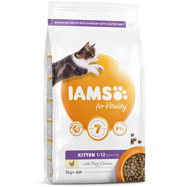 IAMS for Vitality Kitten Dry Cat Food Fresh Chicken 2kg - ONE CLICK SUPPLIES