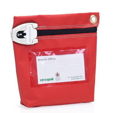 Versapak Small Secure Cash Bag 152x178x50mm RED (CCB0) - ONE CLICK SUPPLIES