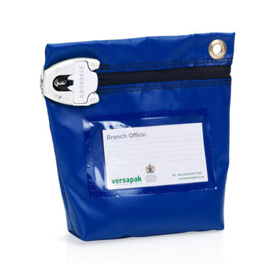 Versapak Small Secure Cash Bag 152x178x50mm BLUE (CCB0) - ONE CLICK SUPPLIES