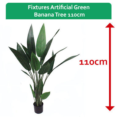 Fixtures Artificial Green Banana Tree 110cm - ONE CLICK SUPPLIES