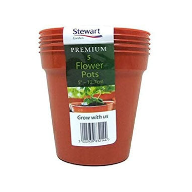 Stewart Flower Pots Pack 5 x 5" {12.5cm} Set - ONE CLICK SUPPLIES