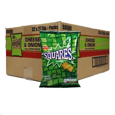 Walkers Squares Cheese & Onion Pack 32's - ONE CLICK SUPPLIES