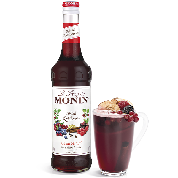 Monin Red Spiced Berries Coffee & Cocktail Syrup 700ml (Glass Bottle)