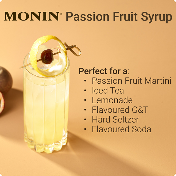 MONIN Passion Fruit Cocktail Syrup 700ml (Glass) Discounted Pump Offer