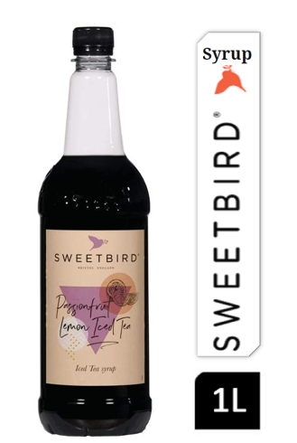 Sweetbird Passionfruit Lemon Iced Tea Syrup 1litre (Plastic). - ONE CLICK SUPPLIES