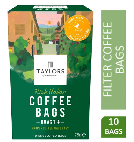 Taylors of Harrogate Rich Italian Coffee Bags Pack 30s - ONE CLICK SUPPLIES