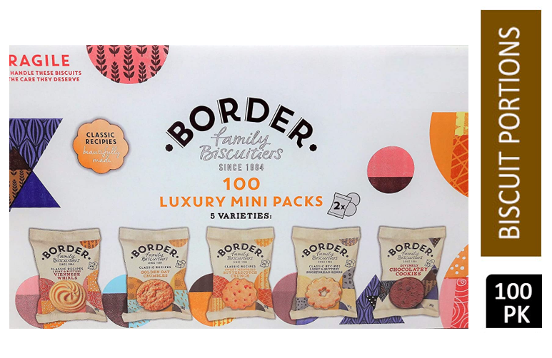 Border Biscuits 100 Luxury Mini Twin Packs (5 Varieties) - ONE CLICK SUPPLIES