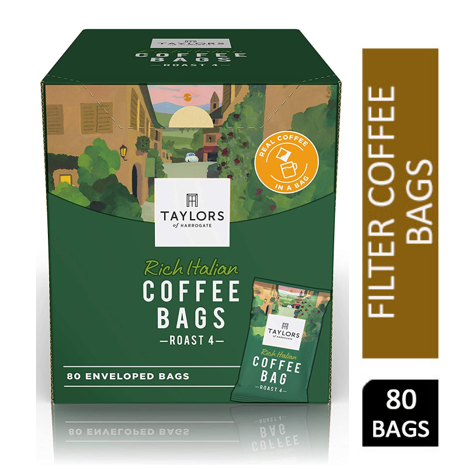 Taylors of Harrogate Rich Italian Coffee Bags Pack 80s - ONE CLICK SUPPLIES