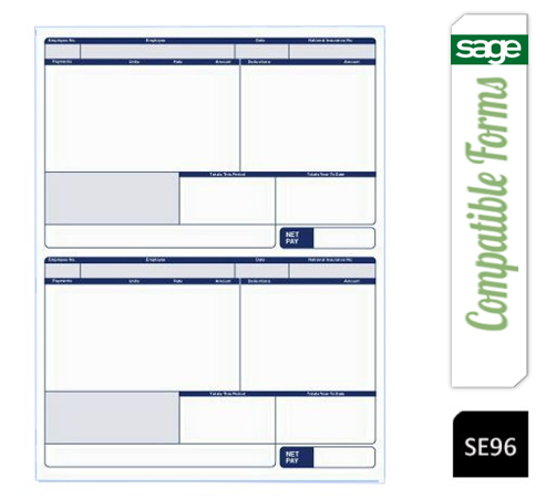 Sage (SE96) Compatible A4 Address Pay Advice Slips 1000's/500 Pages - ONE CLICK SUPPLIES