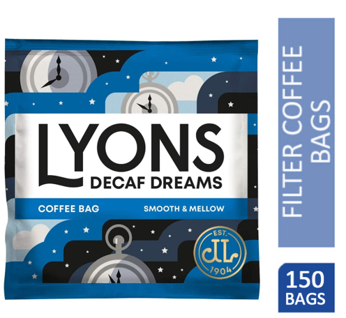 Lyons Decaf Dreams Coffee Bags 150's - ONE CLICK SUPPLIES
